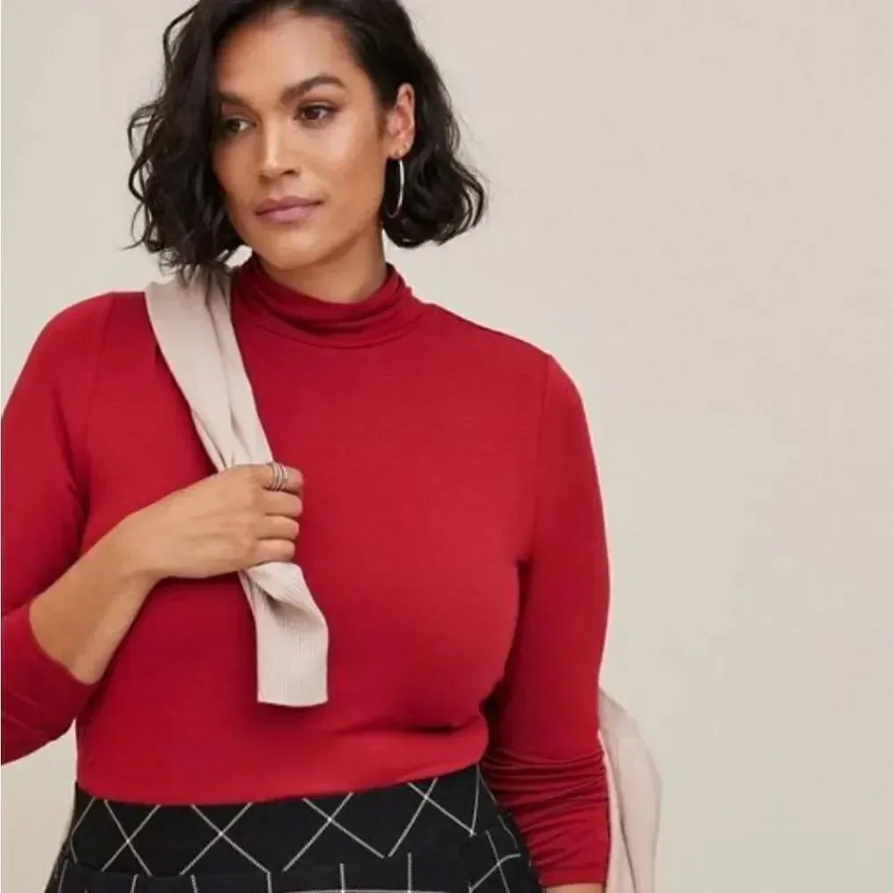 Torrid 5 Studio Tissue Jersey Turtleneck Top New